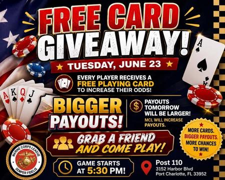 Free Card Giveaway - Every Player Receives a Free Playing Card